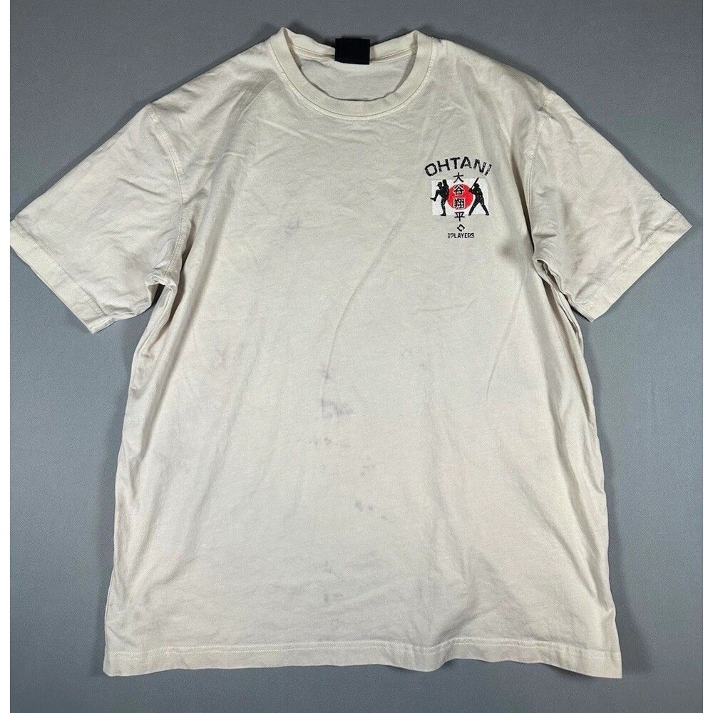 New Era Shohei Ohtani MLB Graphic Tee White Crew Neck Cotton Mens L